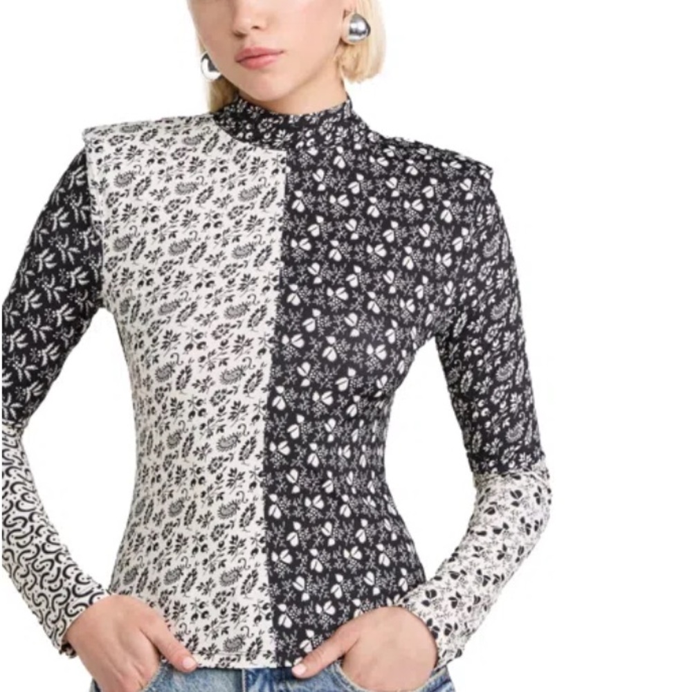 Sea Panna Printed Spandex Long Sleeve Top